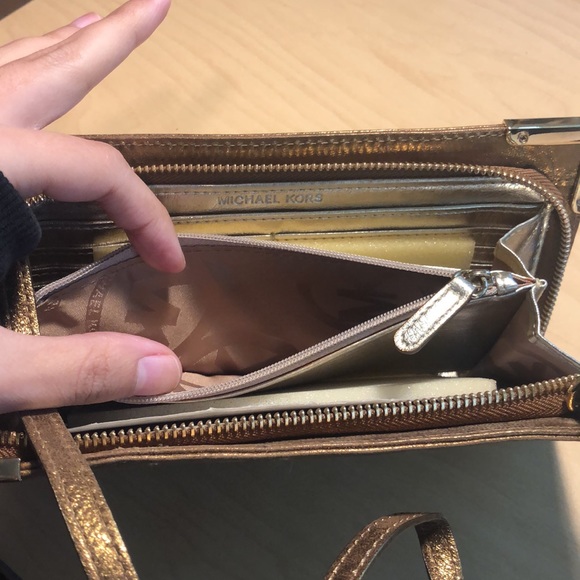 Michael Kors Bronze Leather Clutch - Picture 9 of 10